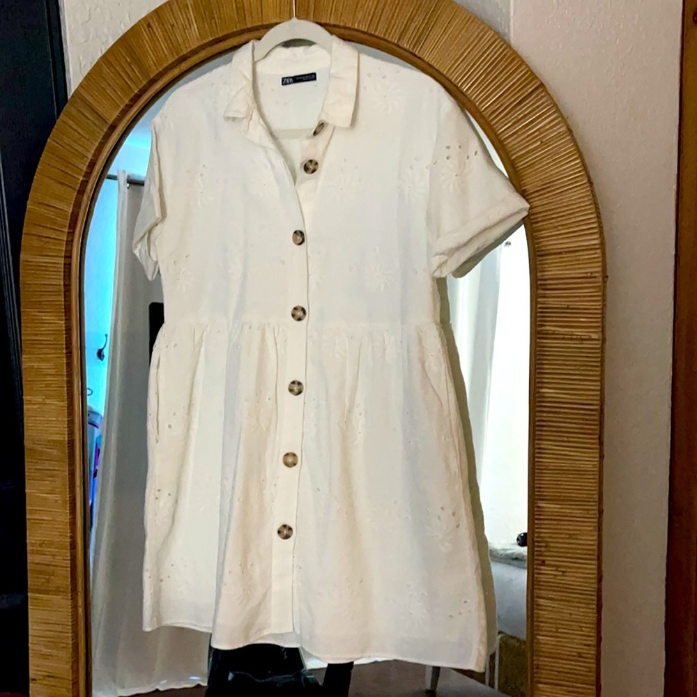 ZARA open work embroidered dress